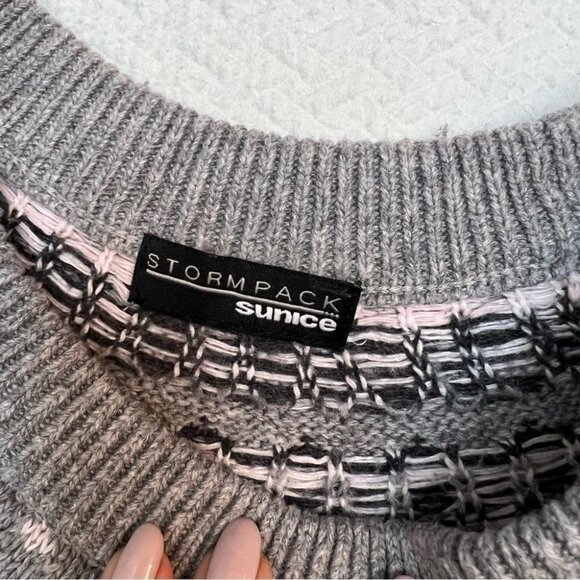𝅺stormpack Sunice Cotton Blend Fair Isle Grey Sweater Size XXL - Picture 10 of 10